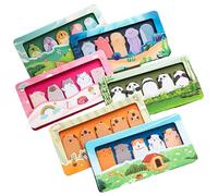 6 Set Mini Sticky Notes, 6 styles Mignon Cartoon Animal Index Tabs, réutilisables drapeaux de notes collables et collables pour fournitures de bureau