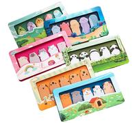 6 Set Mini Sticky Notes, 6 styles Mignon Cartoon Animal Index Tabs, réutilisables drapeaux de notes collables et collables pour les fournitures de bureau