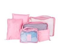6 Set Packing Cubes, Travel Storage Bags Luggage Organizer Bags Suitcase Packing Organizer Travel Packing Cubes Set Suitcases Bags (Pink)