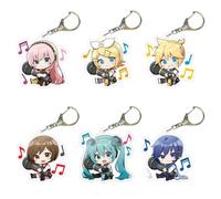 6 Set Porte Clés Project Sekais Musique Jeu Figurine Meikos Cosplay Accessoires Mignon Acrylique Keychain Project Sekais Merch Collection
