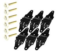 6 Set x Transglobal Mild Steel Roll Up End Hinge (Black)+Nylon Roller (2.00") Works with Freight Trailer Truck Roll Up Door (TG-1209-A, TG-3228)