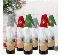 6 Sets Couverture de Bouteille de Vin de Noël Robe de Bouteille de Vin Tricoter Chandail Couverture de Bouteille de Vin de Bonhomme de Neige de Renne de Santa pour les Décorations de Noël Décorations de Fête Chandail de Noël (Style 9)
