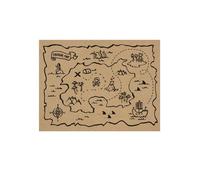 6 Sets de table en papier kraft carte aux trésors 40 x 30 cm