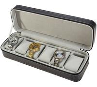 6 slots boîte à montres étanche à la poussière pour 6 montres de collection organisateur boîte à bijoux sac à fermeture éclair cadeau pour la Saint-Valentin Noël anniversaire