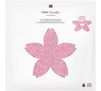 6 sous-verres fleurs de cerisier à paillettes, en feutrine, 19 x 19 cm Rico Design