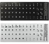 6 Spanish Keyboard Labels-Black/White Matte Replacement Stickers-Compatible with Laptop,Standard Keyboard and Apple,a,a