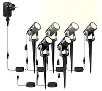 6 spots de jardin en aluminium avec LED COB et piquet de terre, 850 lm, 12 W [Luminea]