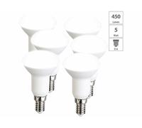 6 spots LED E14 réflecteur R50 - 450 lm - Blanc neutre - Luminea