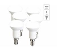 6 spots LED E14 réflecteur R50 - 450 lm - Blanc neutre Luminea