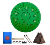 6" Steel, 11-Note G Tone with Bag & Mallets - Perfect Relaxing Gift for Beginners & Families (Green)