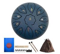 6" Steel, 11-Note G Tone with Bag & Mallets - Perfect Relaxing Gift for Beginners & Families (Navy Blue)