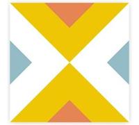 Sud Trading - 6 Stickers carreaux de ciment - 15 x 15 cm - Triangles Jaune et orange