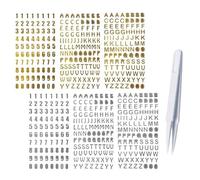 6 Stickers Lettres Alphabet, Autocollants d'Alphabet et de Nombre en Vinyle Auto-adhésifs, Feuilles Stickers Lettres Majuscules et Chiffres Étanches, pour DIY, Scrapbooking, Boîte aux Lettres