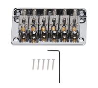 6 String Hardtail Bridge for Electric Guitar | Zinc Alloy Copper Enhances Tone & Sustain | 78mm Saddle Bridge Replacement for Tele/Strat Style Guitars | Easy Install (Argent)