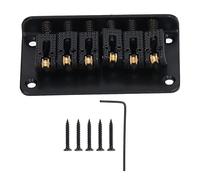 6 String Hardtail Bridge for Electric Guitar | Zinc Alloy Copper Enhances Tone & Sustain | 78mm Saddle Bridge Replacement for Tele/Strat Style Guitars | Easy Install (Noire)