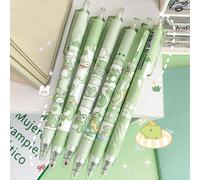 6 Stück Cartoon Frosch Gelpen,0,5mm Stylo,Stylo À Encre Rétractable,Papeterie Esthétique Pour Filles,Stylos De Bureau De Qualité,Stylos Amusants