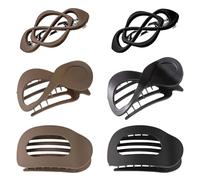 6 Stück Flache Haarklammern, Große Haarklammer Set mit Starkem Halt, Haarspangen für Damen, Mädchen, Stylisten für Alltag, Partys und Make-up (Schwarz & Braun)