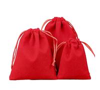 6 Stück Samtbeutel Schmuckbeutel, Kleine Stoff Beutel mit Kordelzug, Samt Säckchen Geschenkbeutel Stoffsäckchen zum Befüllen für Schmuck Hochzeit Weihnachten Geburtstag Party Geschenk,17x23cm Rot