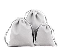 6 Stück Samtbeutel Schmuckbeutel, Kleine Stoff Beutel mit Kordelzug, Samt Säckchen Geschenkbeutel Stoffsäckchen zum Befüllen für Schmuck Hochzeit Weihnachten Geburtstag Party Geschenk,17x23cm Hellgrau