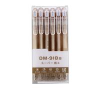 6- Stylo gel simple transparent noir - tige kaki