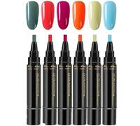 6 Stylo Vernis à Ongles, Stylo Vernis à Ongles Semi Permanent, SéChage Rapide Sans LumièRe, Manucure à Domicile/Voyage - Kit 8ml, RéSultat Digne D’Un Salon, En Seulement 5 Minutes (B)