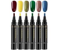 6 Stylo Vernis à Ongles, Stylo Vernis à Ongles Semi Permanent, SéChage Rapide Sans LumièRe, Manucure à Domicile/Voyage - Kit 8ml, RéSultat Digne D’Un Salon, En Seulement 5 Minutes (A)