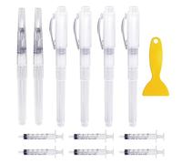 6 stylos de peinture de retouche, 6 pièces de seringues de 2,5 ml, 1 grattoir, accessoires de réparation murale, Pinceaux remplissables, convient pour réparer les murs, les fissures de porte