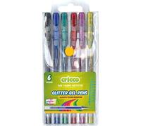 6 stylos gel avec paillettes Set de stylos gel multicolores avec paillettes 6 couleurs (1 set)