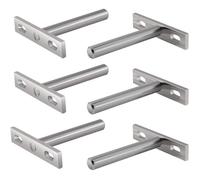 6 supports métal pour étagères flottantes JZSH - fixation cachée 3 pouces, charge lourde (mur/bureau)