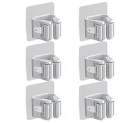 6 supports pour serpillières, pas de perforation, support pour balais, montage mural, accroche serpillière autocollante, étagère de rangement des outils de nettoyage pour le jardin