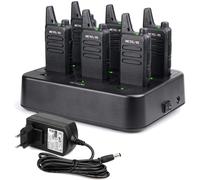 6 talkie walkie professionnels 16 Canaux Radio Bidirectionnelle pour L'école,Entrepôts, Sécurité noir