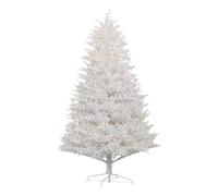 6' Tall Christmas Tree Fir Artificial Christmas Trees with Realistic Branches LED Lights and Tips White(210cm)