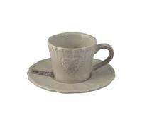 6 Tasses À Café Avec Soucoupe En Grès Celine Gris 100 H&H