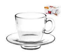 6 Tasses De Cappuccino Avec Soucoupe Aqua CC 21,5 Transparent Pasabahce