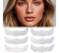 6 Tatouages Paillettes Taches de Rousseur, Fausse Rousses Festival, Stickers Visage Étincelants pour Maquillage Femmes