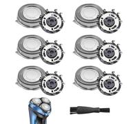 6 têtes de rechange lames de rasoir pour Philips Series 3000 2000 1000 | en acier inoxydable pour rasoir électrique homme avec brosse pour AquaTouch AT8xx/AT7xx/PT8xx/PT7xx/S5xxx