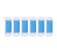 6 Têtes de Rechange pour Râpe Électrique, Rouleaux Pédicure Bleu | Retrait des Callosités et Peaux Mortes, Plastique et Abrasif Sable, Accessoires de Soins des Pieds