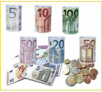 6 Tirelires EURO Billets 5 10 20 50 100 500 € Cochon Tirelire 15x8cm