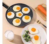 6 trous Medical Stone Coating Non-Stick Omelette Pan Egg Dumpling Pan Casserole petit déjeuner
