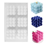 6 Trous Moules à Bougies,3D Moule en Silicone,Bougie en Silicone 3D,Moule à Moule,Moule en Silicone 3D à couler,Moule à Bougie en Cire de Soja pour Fabrication de Bougies, Savon, Chocolat Fondant