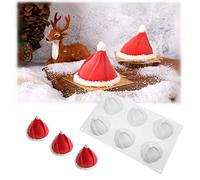 6 trous Noël Chapeau Mousse Moule à cake Cupcake Faire Moule Fondant Chocolat Gâteau Moules Dessert Mousse Moules, Blanc