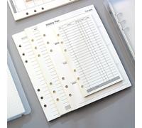 6 trous Pages de recharge, 45 feuilles/set, convient pour les cahiers à anneaux A5 et A6, pages de remplacement pour les cahiers et journaux Taille UniquePapetier