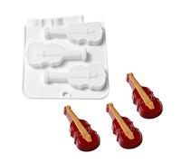 6 trous pour violon à dessert en silicone, moule au chocolat, mousse, moule portable pour gâteaux, accessoires de cuisine