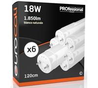 6 Tubes LED 18W 120cm T8 G13 avec Puce CREE et Starter 1850 Lumens Garantie 6 ans - Lumière Naturelle 4000K Haute Luminosité 102 lm/W - Matériau en Nano Plastique Remplacement Néons Garages Magasins