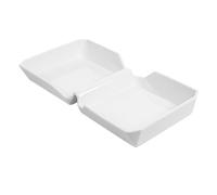 6 unités - Boîte à hamburger 26 x 13,7 x 3,4 cm blanc porcelaine