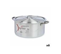 6 Unités de Casserole avec Couvercle Argenté Aluminium 10 L
