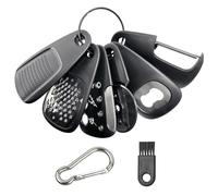 6 ustensiles de cuisine portables, 1 mousqueton, éplucheur de fruits et légumes, coupe-fromage, décapsuleur, presse-ail, moulin à gingembre, éplucheur, coupe-pizza, ustensiles de cuisine, cuisine et