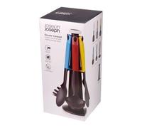 Joseph Joseph Elevate Lot de 6 Ustensiles de cuisine en Nylon, Antiadhésif et Résistant à la chaleur jusqu'à 200 ℃ avec Porte-Ustensiles Rotatif, Multicolore