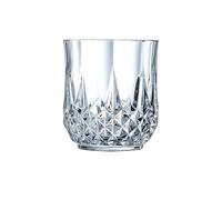 Cristal d'Arques Paris - Collection Longchamp - 6 verres bas 32cl en Kwarx - Brillance, Transparence et Haute Résistance - Moulures Iconiques - Fabriqués en France