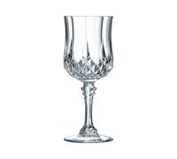 Cristal d'Arques Paris - Collection Longchamp - 6 verres à vin 25cl en Kwarx - Brillance, Transparence et Haute Résistance - Moulures Iconiques - Fabriqués en France